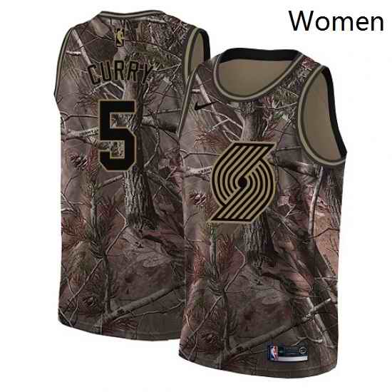 Womens Nike Portland Trail Blazers 5 Seth Curry Swingman Camo Realtree Collection NBA Jersey